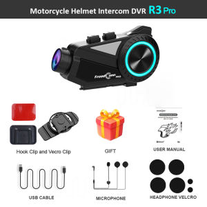 Freedconn Motorcycle Camera Intercom Helmet Headset Auto DVR Build in WiFi App 1440P Motorbike Dash Cam Motor Music Share