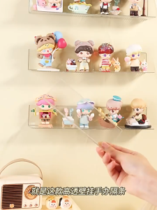 HOVELSHOP Desktop Akrilik Display Action Figure Rak Pajangan Mainan Miniatur Tempel Dinding