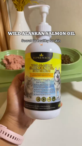 Supremacy Wild Alaskan Salmon Oil for Dogs & Cats – Premium Omega-3 Supplement with EPA & DHA for Healthy Skin Shiny Coat and Joint Support | Promotes Heart Health Cognitive Function and Immune System Strength | Rich in Essential Fatty Acids to Reduce