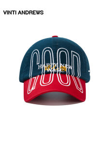 Korean Style Contrast Patchwork Embroidered Soft Crown Extended Brim Face-slimming Baseball Cap