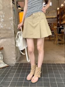 imimtuan | Chân Váy Mini A-line Nếp Li Phong Cách Retro