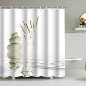 Waterproof Hole-Free Bathroom Curtain with Hooks