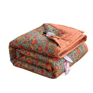 Bộ Chăn Bông Mát Mẻ Mùa Hè Bộ Chăn Bông Polyester Thoáng Khí Nhẹ Chăn Bông Thân Thiện Với Da In Hình Chắp Vá Để Sử Dụng Tại Nhà & Khách Sạn