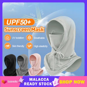 Summer Ice Silk Visor Sunscreen Hat 防曬帽 Drawstring Headscarf Sunshade Cap Men Women Outdoors Fishing Travel Bucket Hats Balaclava Mask topeng muka