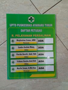 PAPAN DAFTAR PETUGAS ( ADA / TIDAK ADA )