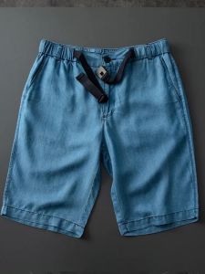 Quần Short Denim Lụa Mỹ Cổ Điển Mới Quần Dài Năm Điểm Quần Dài Thẳng Thoáng Khí Rộng Rãi Nhẹ Thường Ngày Mùa Hè Quần Short Nam