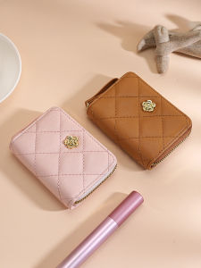 กระเป๋าใส่บัตรแบบพับ Accordion กระเป๋าใส่เหรียญขนาดเล็กสำหรับผู้หญิง ความจุขนาดใหญ่ กระเป๋าใส่บัตรกับกระเป๋าใส่เหรียญแบบหนัง PU