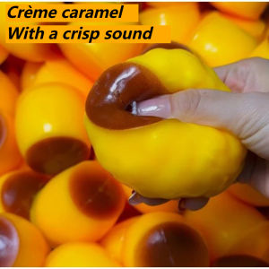 //Crispy Sound Caramel Pudding Squeezing Toy Homemade DIY Handmade Squeeze Ball Non-rebound Stress Relieving Toy for Gift