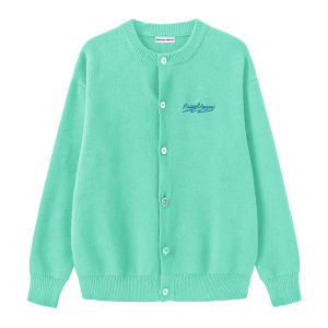 Maison Vinson Mens Knitted Cardigan Solid Color Casual Outerwear Long Sleeve Autumn Fashion Youth Trend Polyester Nylon Blend