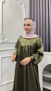 Gamis Cradenza Silk Ori - Gamis Busui Friendly Bahan Silky Premium Jumbo LD130 Free Bros