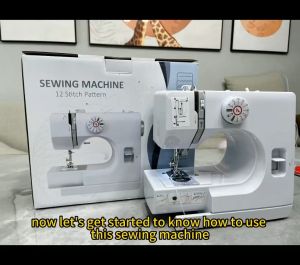 Household Sewing Machine Portable Electric Sewing Machines with 12 Built-in Stitch Patterns Light Adjustable Speed Control