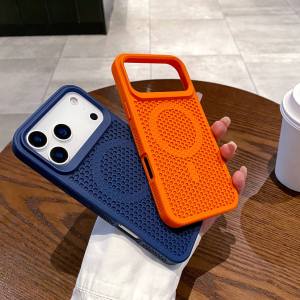 Cooling Heat Dissipation For Magsafe Case For iPhone 17 Air 17 16 15 14 13 12 11Pro Max Plus Breathable Magnetic Hard Phone Case