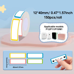 12 Styles Thermal Label Stickers Compatible with P12/P11/P15/M1 Thermal PrintersFast-Drying No-Jam Labelsfor RetailInventory