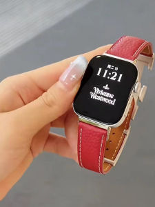 Huawei Fit3/Fit2/Fit4 Compatible Luxury Smooth Leather H-Shaped Magnetic Attraction Bracelet Comfortable Wristband Design