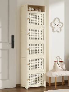 Creamy Style Multi-Layer Shoe Rack Non-Real Wood Dustproof Home Entryway Organizer Compact Cabinet for Shoe Storage
