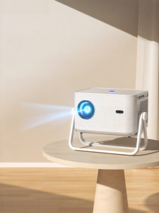 โปรเจคเตอร์แบบพกพา 32-48 นิ้ว ความคมชัดสูง ไร้สาย รองรับการเชื่อมต่อกับโทรศัพท์มือถือ เหมาะสำหรับห้องนอนและห้องนั่งเล่น โปรเจคเตอร์แบบพกพาไร้สาย Smart Projector