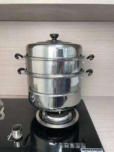 Big 30cm 3 Layers Large Capacity Stainless Steel Fast Heating Steamer Cooking Pot Periuk Mengukus 3 Lapisan Tahan Karat