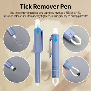 Tick Remover Kit for Dogs Cats - Pet Grooming Set with Tick Pen Flea Comb Magnifying Tweezers & Tick Hooks - Safe Tick & Flea