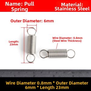 Steel Tension Spring with Hook 0.8mm Wire Diameter