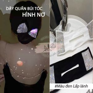Deft Bun Bow Hairpin dây quấn búi tóc hình nơ LẤP LÁNH sang trọng nhẹ nhàng quý phái - Hàng có sẵn