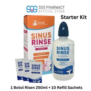 Evin Sinus Rinse Sinus & Allergy Relief Starter Kit 10s 250ML | Refill Packets 30s | Combo Set(starter kit + 30 refill)