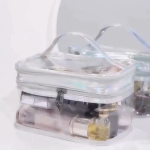 ❣️FH0223❣️กระเป๋าใส่เครื่องสําอาง Pvc ใส แบบ 2 ชั้น