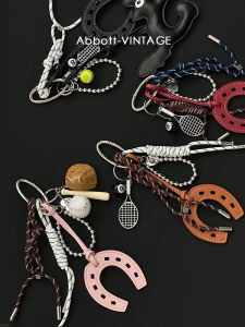 Abbott Vintage Horse Hoof Pendant Woven Lanyard Combination Versatile Bag Charm Fashionable Accessory for Handbags