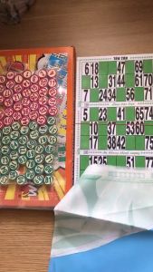 Bộ lô tô gỗ hàng đẹp sắc nét 16 tờ giấy dò tặng kèm túi đựng hột số