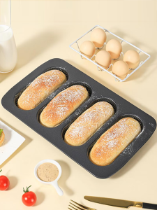 Mini Hot Dog Khay Nướng Bánh Mì Máy Nướng Bánh Mì Bấm Lỗ Khuôn Làm Bánh Phong Cách Châu Âu Thép Carbon Dụng Cụ Nướng Bánh Sử Dụng Tại Nhà
