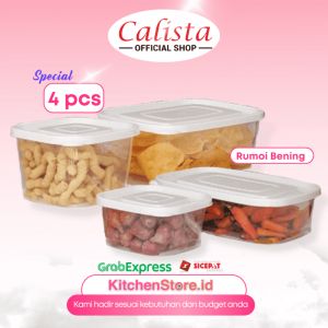 Calista Rumoi Terbaru isi 12 Pcs Wadah Penyimpanan Dapur dan Aksesoris Makanan Toples Penyimpanan Kulkas Set Toples Bening Wadah Saji Toples Freezewr Set Terbaru