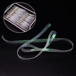Topranc 2 เมตร/แพ็ค Ice Pearl Braidback แบนเพชร Braid Lace Sparkle Shimp หลัง Pearlescent Braided Fly Tying วัสดุ