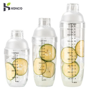 Konco Cocktail Shakers Plastic Martini Cocktail Shaker 350ml/500ml/700ml/1000ml Wine Beverage Mixer Wine Shaker cup Drink Mixer Barware boston bar tool
