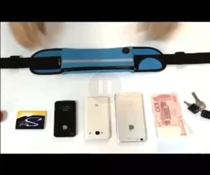 Sports running phone case waist bag comfortable cycling running bag safety reflective belt P2467