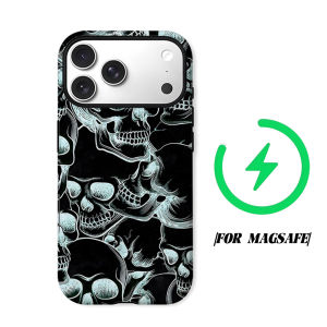 Dark Sketch Skulls Phone Case for iPhone 18 17 16 15 14 13 12 11 Air Pro Max Plus Double-layer Cover