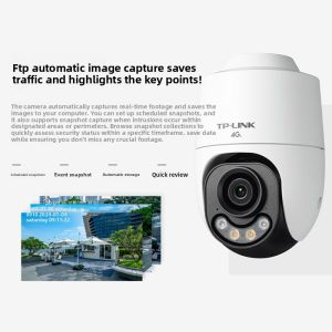 TP-Link | 4G HD Wireless Full Color Night Vision Indoor/Outdoor Waterproof IP Camera with 360° Panorama Rotation and Remote Mobile Monitoring