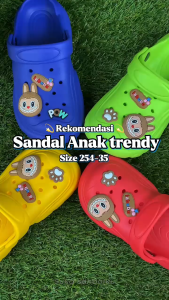 Sandal Let Bakpao Jokixx EVA Anak Cowok Ban Hias Labubu Super Cute Empuk Nyaman Viral