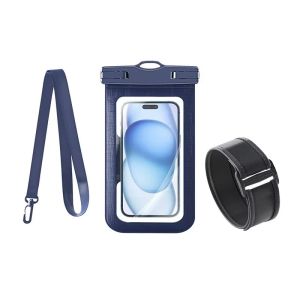 Túi Đựng Điện Thoại Chống Nước 2 Trong 1 Kèm Dây Đeo Tay Túi Khô Chống Sốc Chống Trượt Chất Liệu PVC Dành Cho iPhone 13 12 Pro Max Plus 16 Pro