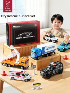 MABAOMABAO | Police Ambulance Alloy Car Model Childrens Toy Car for 3-6 Years Old