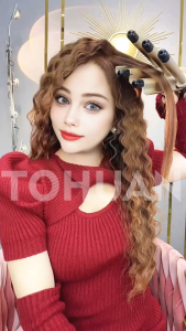 Ceramic 5 Barrel Hair Curling Iron Wave Curler Hair Crimper 17mm Curly Wand Two-Gear Temperature Adjustable Volume Hair Styler
