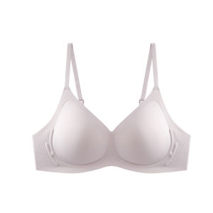 Antibacterial Comfortable Seamless Low Neck Deep V Small Chest Gather Bra