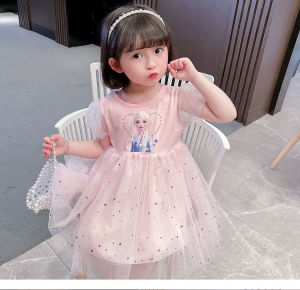 [PRINCESS KESLI] 1-9 Tahun Gaun putri Elsa Pesta Anak Perempuan Frozen imut-imut Princess Rok jala gaya anak-anak