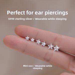Lnieer | Earring 999 Pure Silver Star Designed For Ear Nourishment