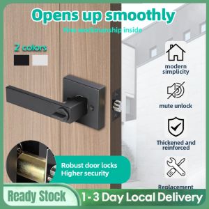 Door Lock Bedroom Door Handle Silent Door Lock Handle With Anti-theft Lock Door lock Main Door Doorknob Door Handle Door Lock With Door Lock Set Tubular Lever Handle门锁卧室门把手Kunci pintu pengendali pintu bilik tidur