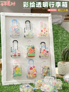 Mini DIY Graffiti Trang Trí Túi Du Lịch Trong Suốt Cho Trẻ Em Đồ Chơi Ảo Thuật Túi Xách Kéo Trang Trí Đồ Chơi Thủ Công Sáng Tạo