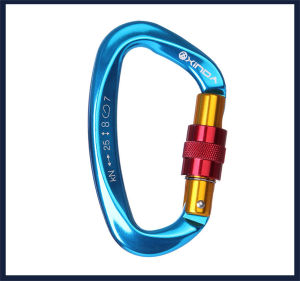 25KN D Shape Climbing Carbiner Aluminum Auto Lock Buckle Hook Safety Screw Lock Spring-Loaded Gate Mountaineering Kits