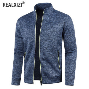 Men Zipper Jackets Standing Collar Sweatshirt Outdoor Streetwear Casual Coat Long Sleeve Coats Mens Clothing M-4XL