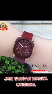 HENLEIN Jam Tangan Wanita Original Bergaransi Korea Style Kasual Tali Silikon HW-6002 Red Marun