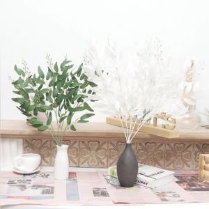 Kahaul 2pcs Artificial Plant Leaves Bouquet Fake Willow Jungle Wedding Backdrop Decoration Faux Foliage Vine Party Home Decor