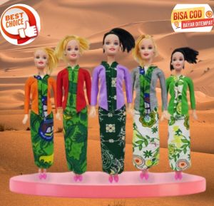 MAINAN ANAK BERBIE KEBAYA LUCU LENGKAP SEPATU DAN ANTING