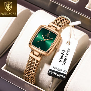 Swiss certification POEDAGAR new watch for women waterproof sale original korean style luxury stainless steel ultra-thin square casual watch